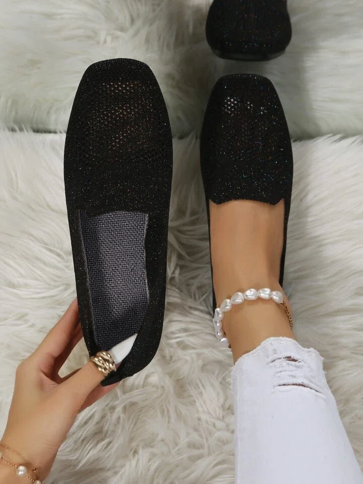 Lisa | Knit Slip-On Flats – Breathable Mesh with Cushioned Insole