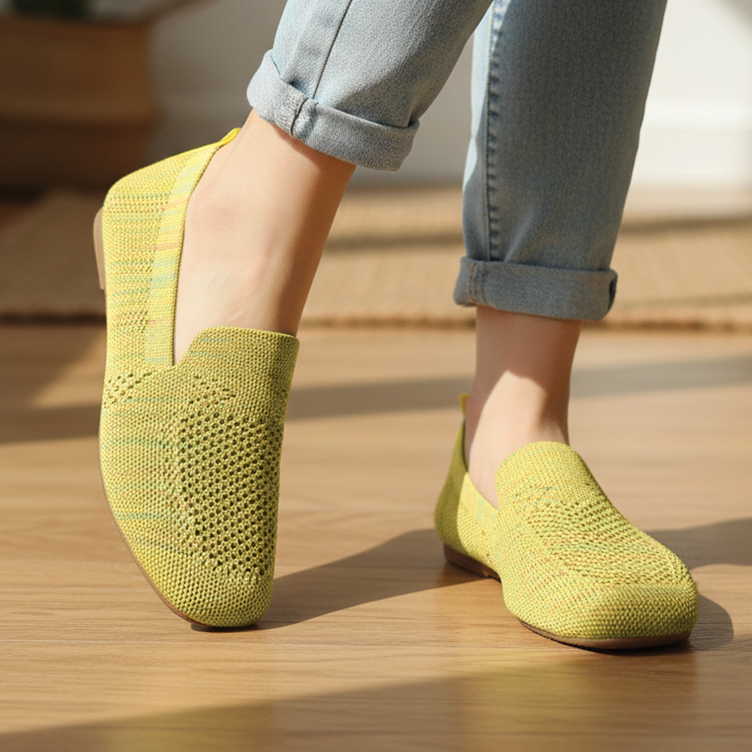 Lisa | Knit Slip-On Flats – Breathable Mesh with Cushioned Insole
