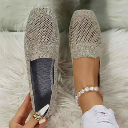Lisa | Knit Slip-On Flats – Breathable Mesh with Cushioned Insole 0