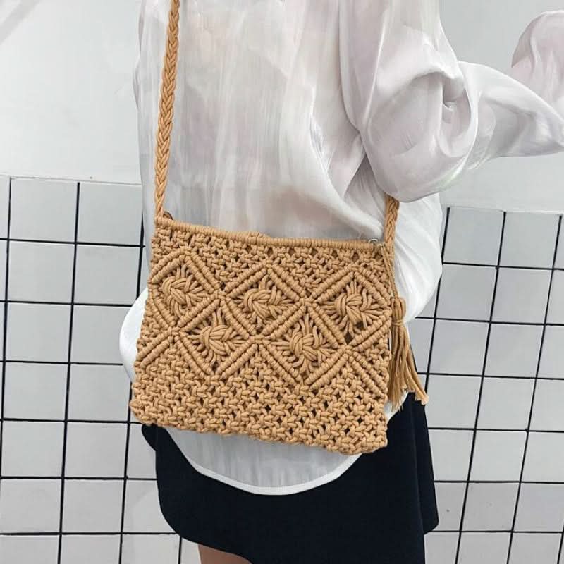 London | Woven Shoulder Bag - Trendy Boho Chic Design