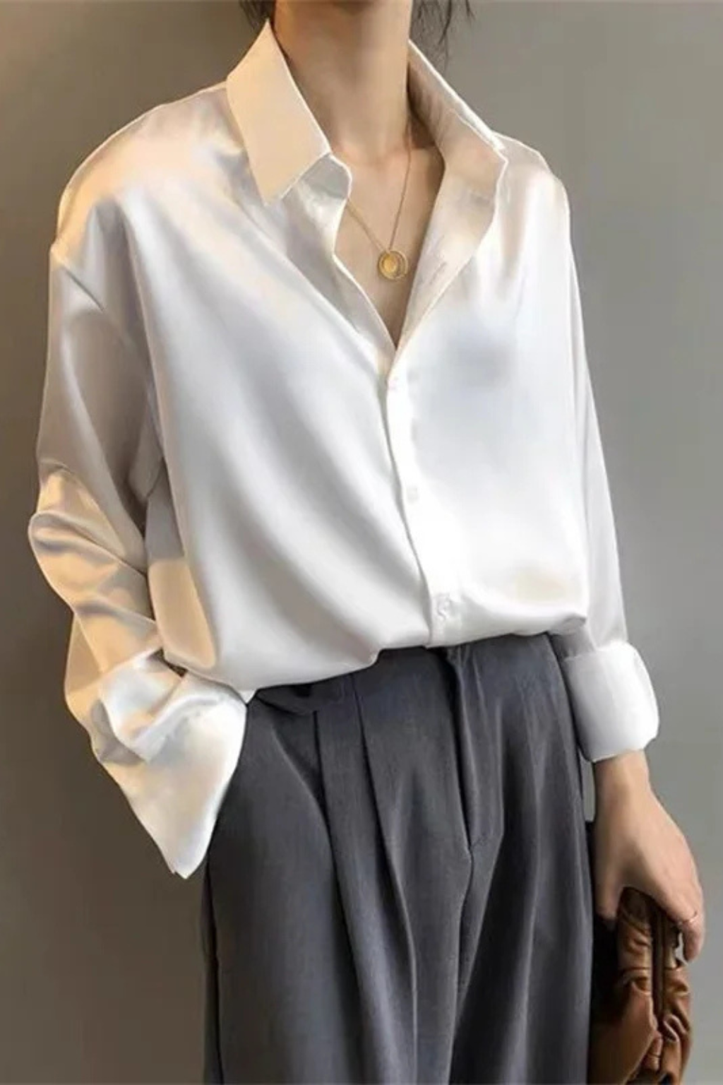 Lorina | Women's Blouse - Relaxed Fit Long Sleeve Button Down 6