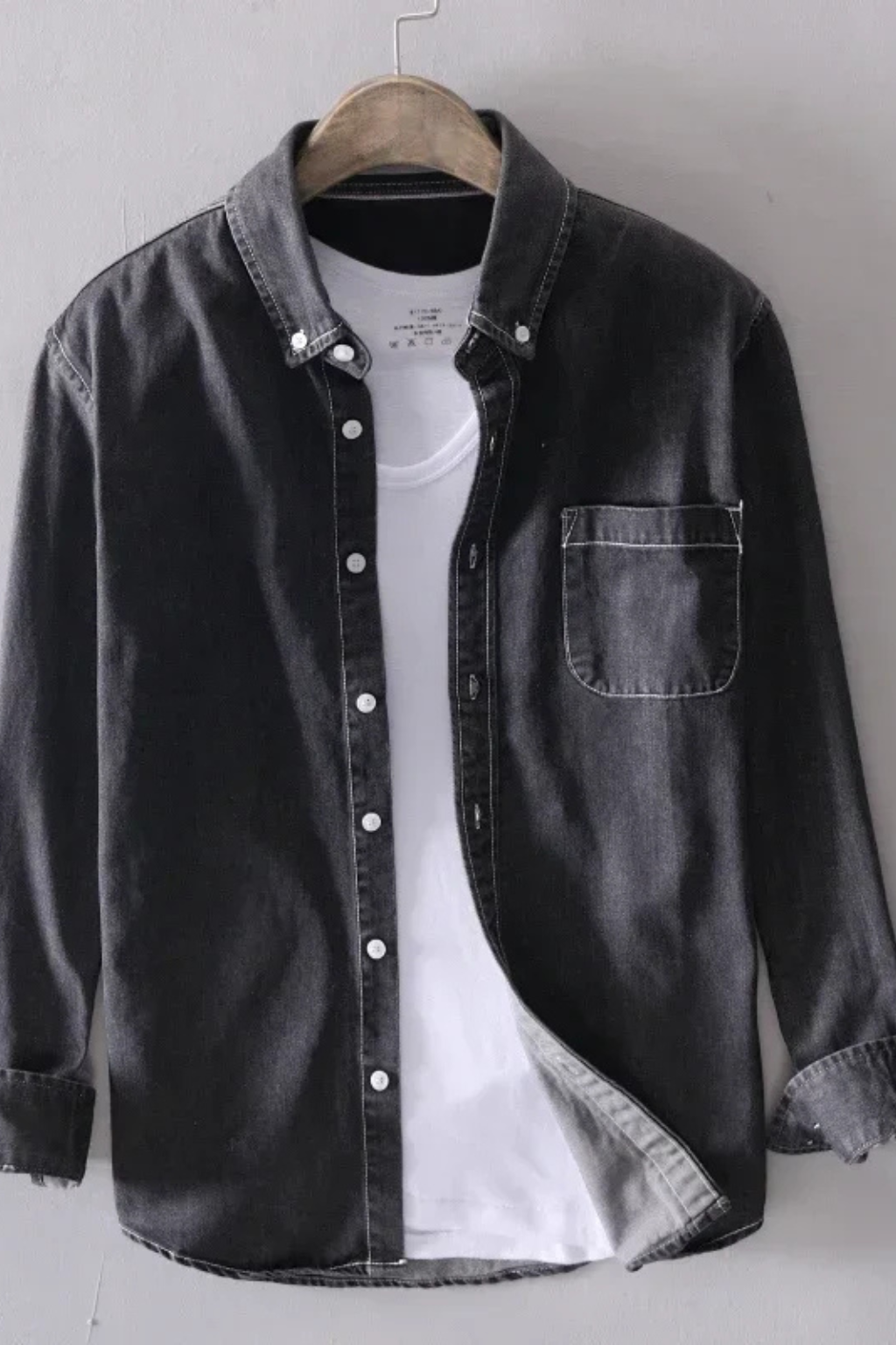 Lucas | Men's Shirt - Casual Button Down Denim in Light Wash 1
