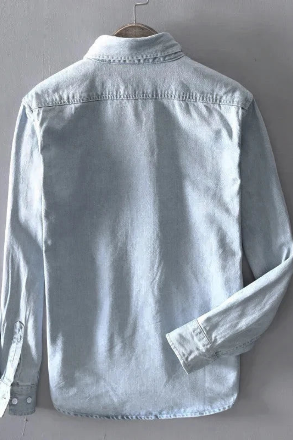 Lucas | Men's Shirt - Casual Button Down Denim in Light Wash 4