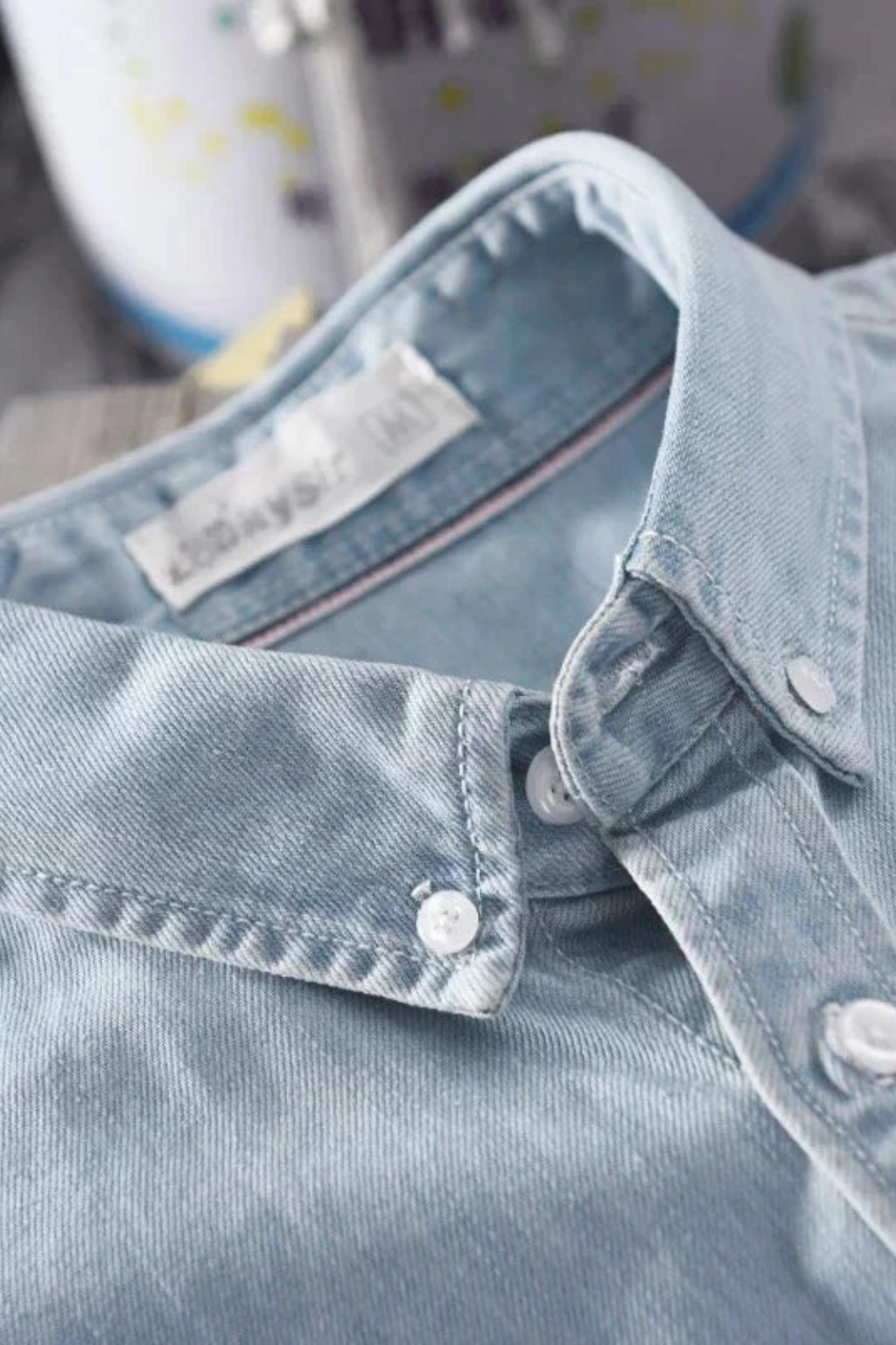 Lucas | Men's Shirt - Casual Button Down Denim in Light Wash 5