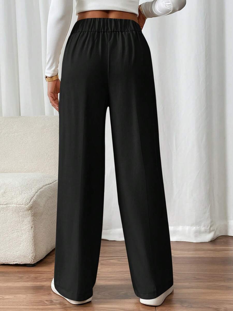 Lucy | High-Waist Straight Leg Trousers – Double Buckle Detail 2