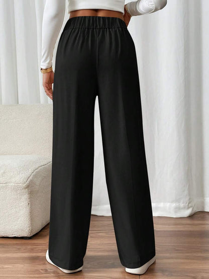 Lucy | High-Waist Straight Leg Trousers – Double Buckle Detail 2