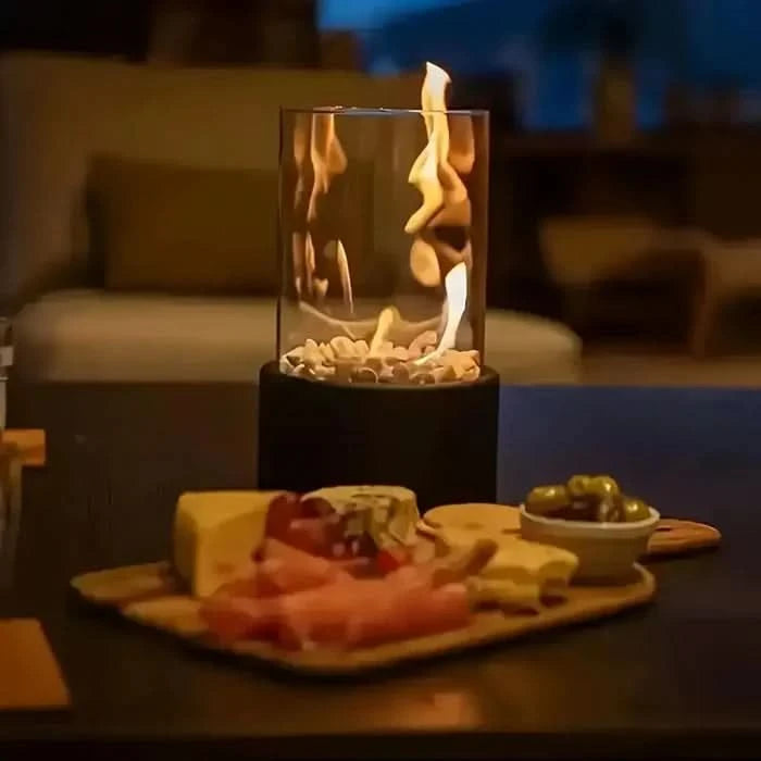 LumiFlame | Modern Tabletop Lantern – Realistic Flickering Flame Effect