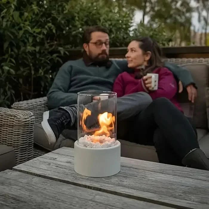 LumiFlame | Modern Tabletop Lantern – Realistic Flickering Flame Effect