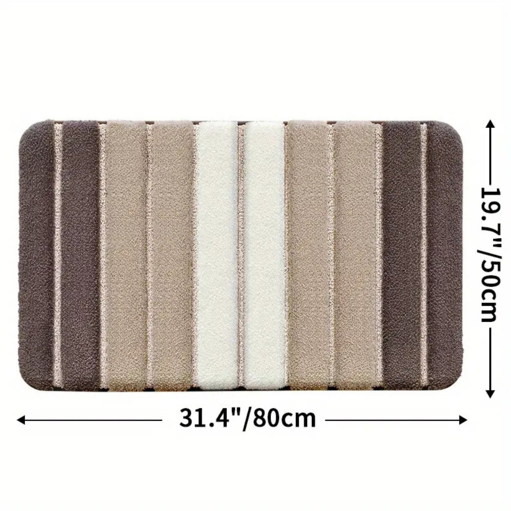 Lumiere | Non-Slip Bath Mat – Striped Absorbent Microfiber Design