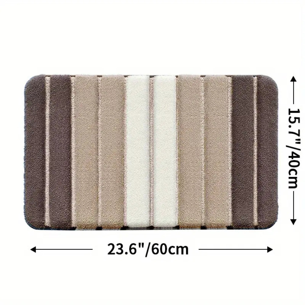 Lumiere | Non-Slip Bath Mat – Striped Absorbent Microfiber Design