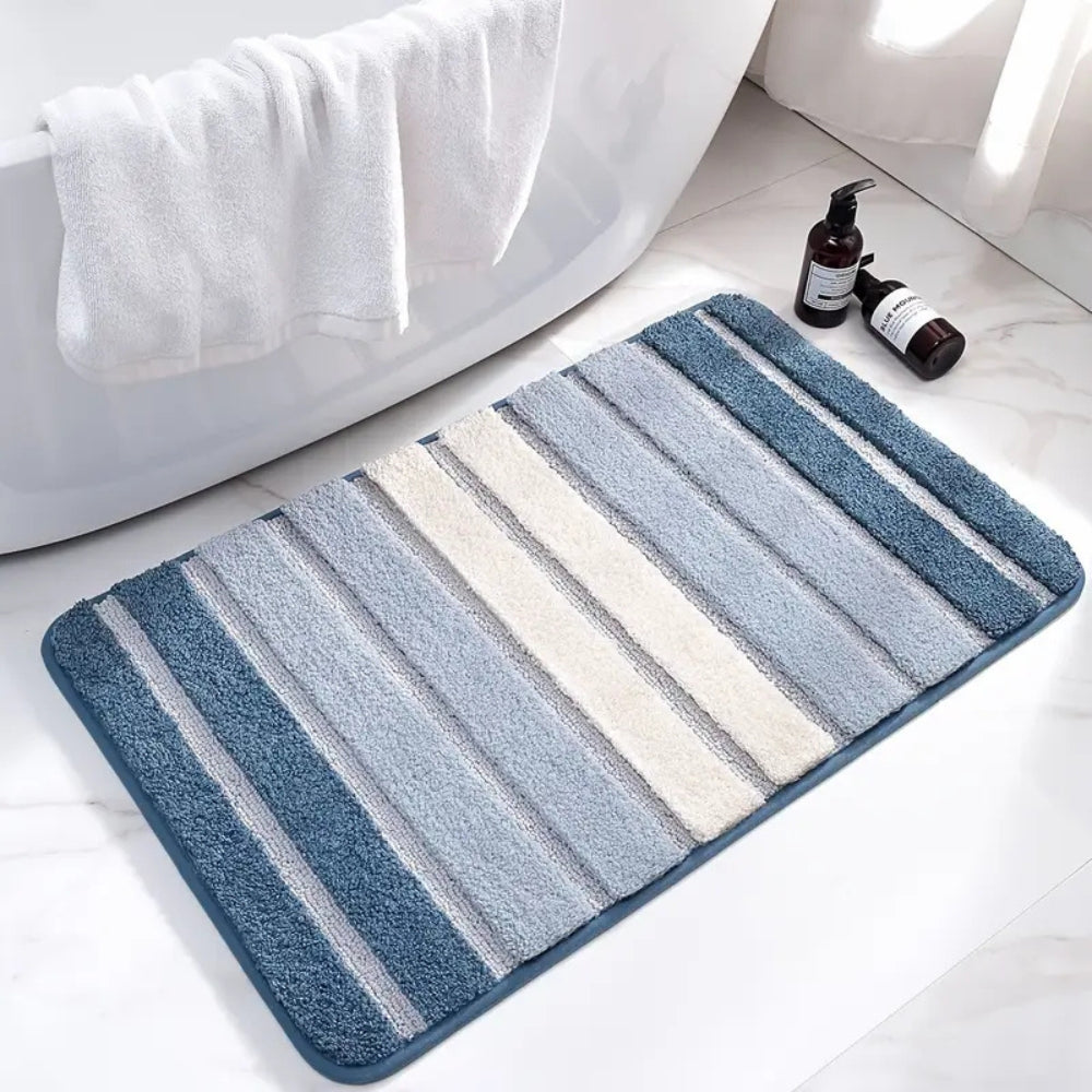 Lumiere | Non-Slip Bath Mat – Striped Absorbent Microfiber Design