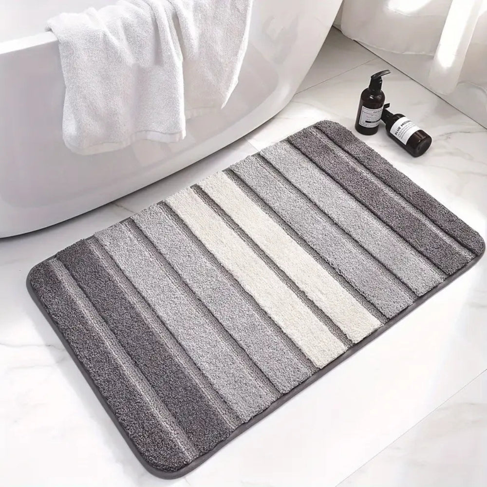 Lumiere | Non-Slip Bath Mat – Striped Absorbent Microfiber Design