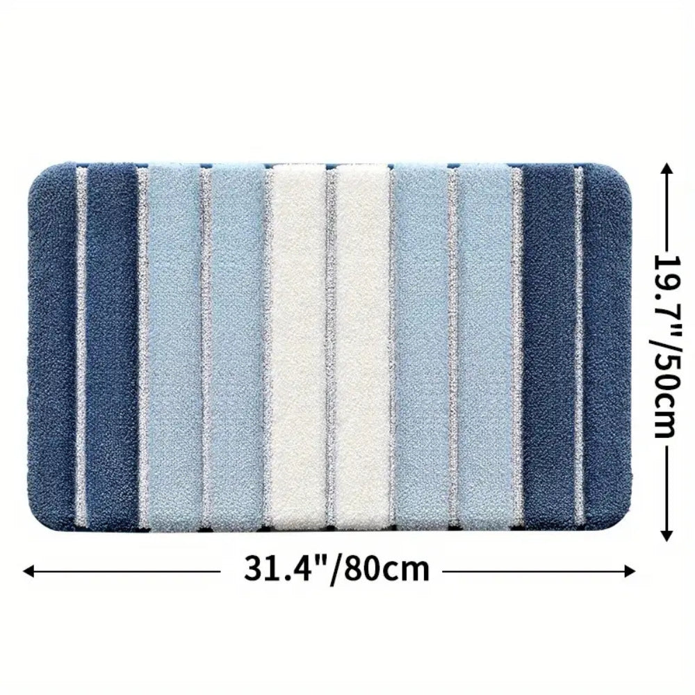 Lumiere | Non-Slip Bath Mat – Striped Absorbent Microfiber Design