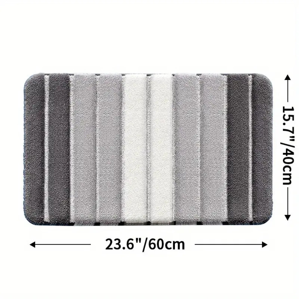 Lumiere | Non-Slip Bath Mat – Striped Absorbent Microfiber Design