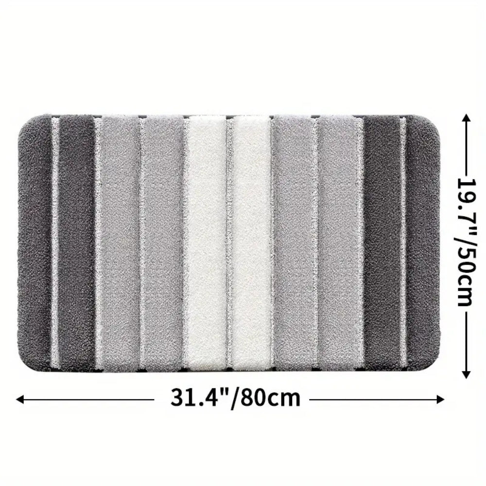 Lumiere | Non-Slip Bath Mat – Striped Absorbent Microfiber Design
