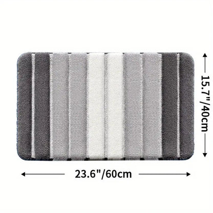 Lumiere | Non-Slip Bath Mat – Striped Absorbent Microfiber Design 0