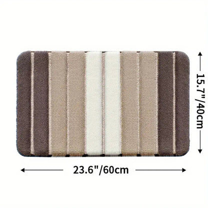 Lumiere | Non-Slip Bath Mat – Striped Absorbent Microfiber Design 11