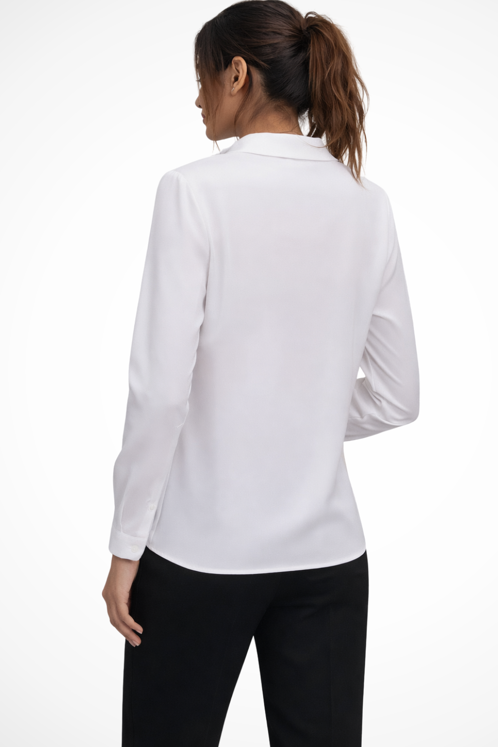 Luna | Women's White Blouse – Tailored Long Sleeve Design