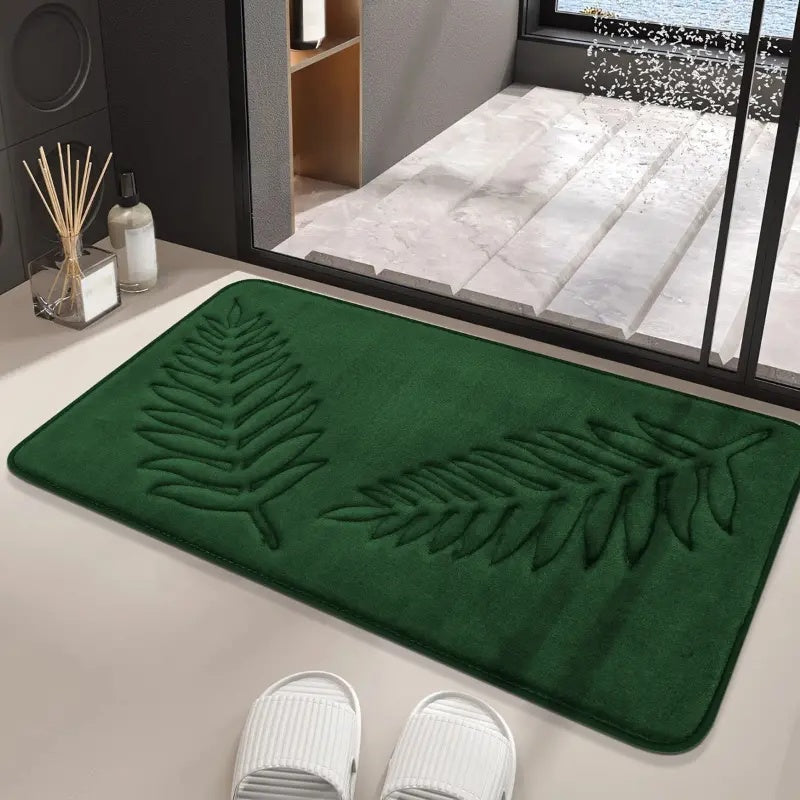 LushLeaf | Non-Slip Bath Mat Set – Memory Foam & Velvet Surface