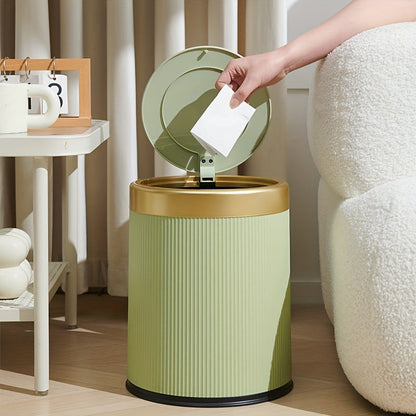 Luxury Oval Trash Can | Press-Top Waste Bin with Dual Inner Bucket 1