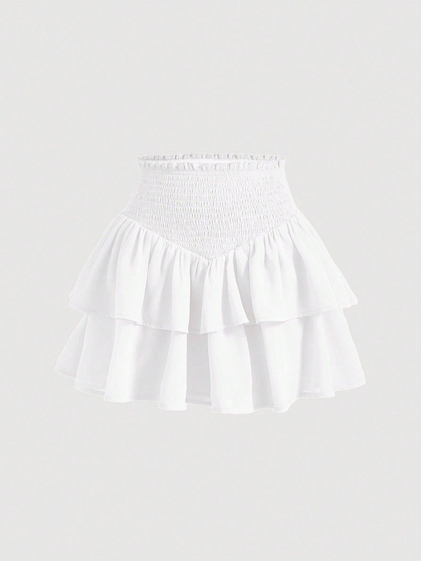MOD | Asymmetrical Mini Skirt – Double Ruffle Layers, 100% Polyester 10
