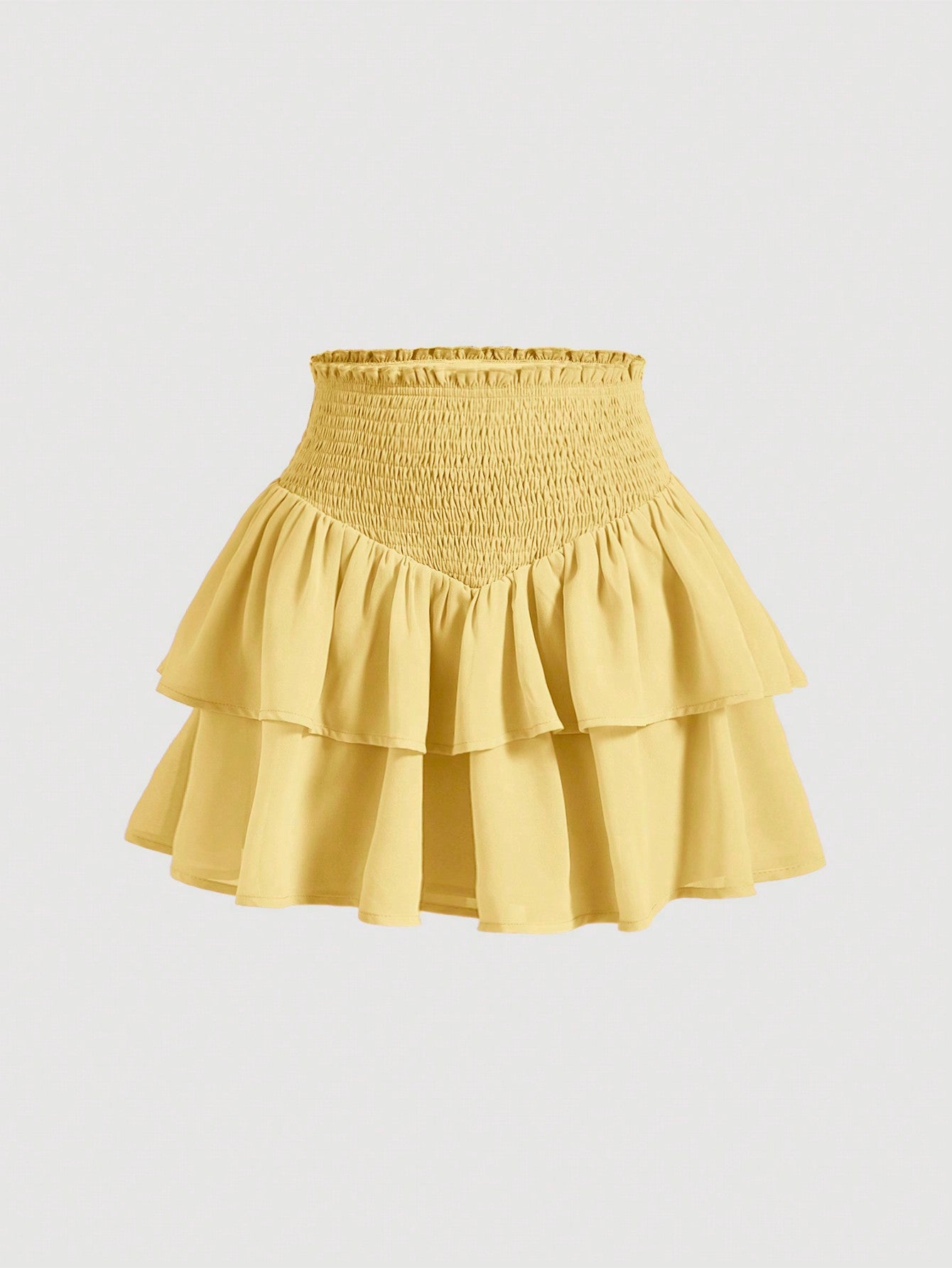 MOD | Asymmetrical Mini Skirt – Double Ruffle Layers, 100% Polyester 11