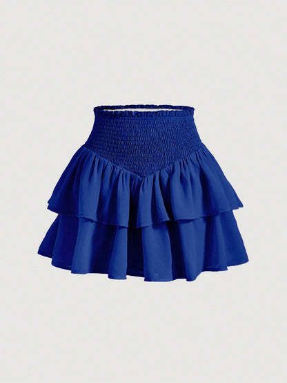 MOD | Asymmetrical Mini Skirt – Double Ruffle Layers, 100% Polyester 12