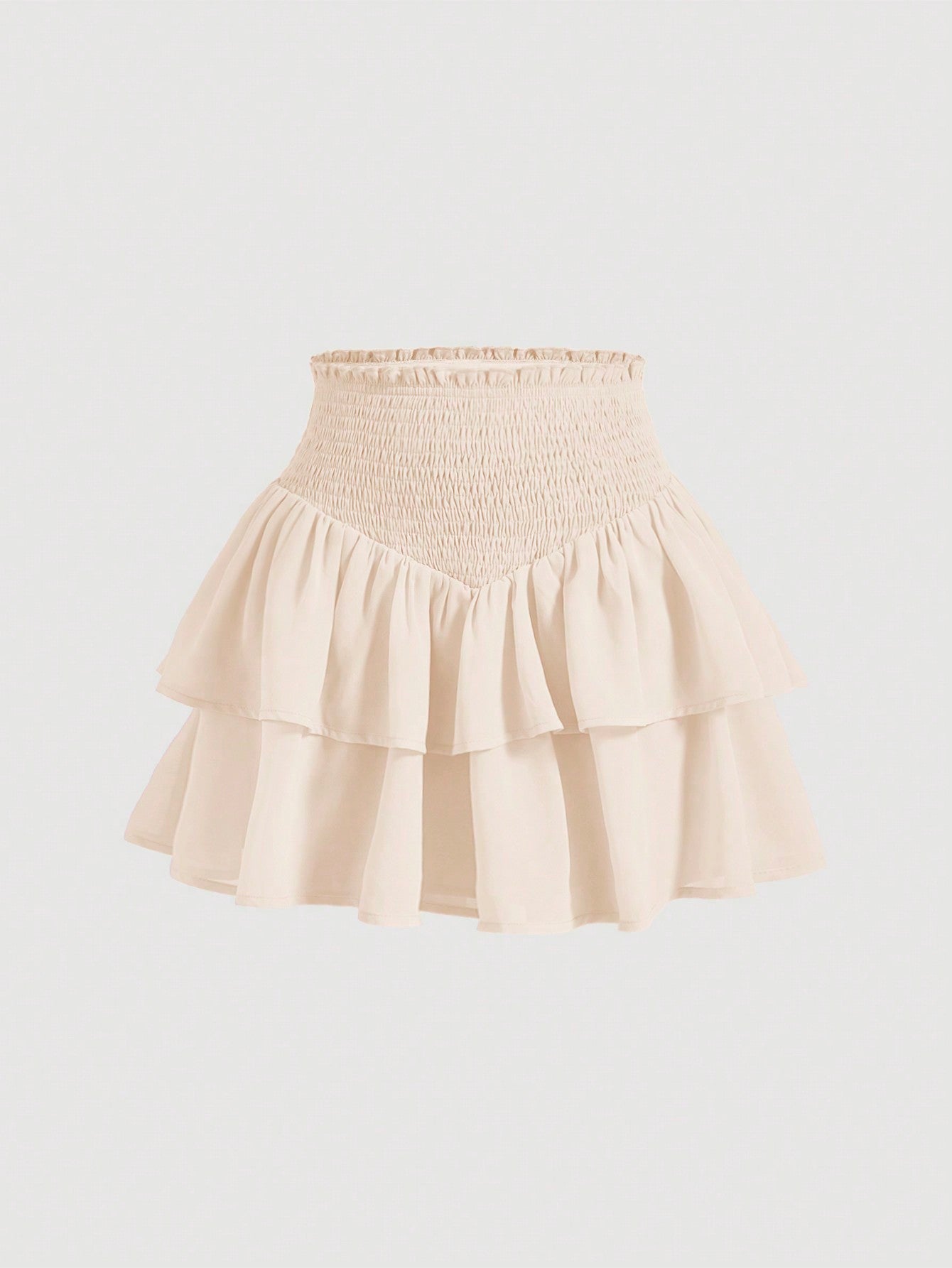 MOD | Asymmetrical Mini Skirt – Double Ruffle Layers, 100% Polyester 13