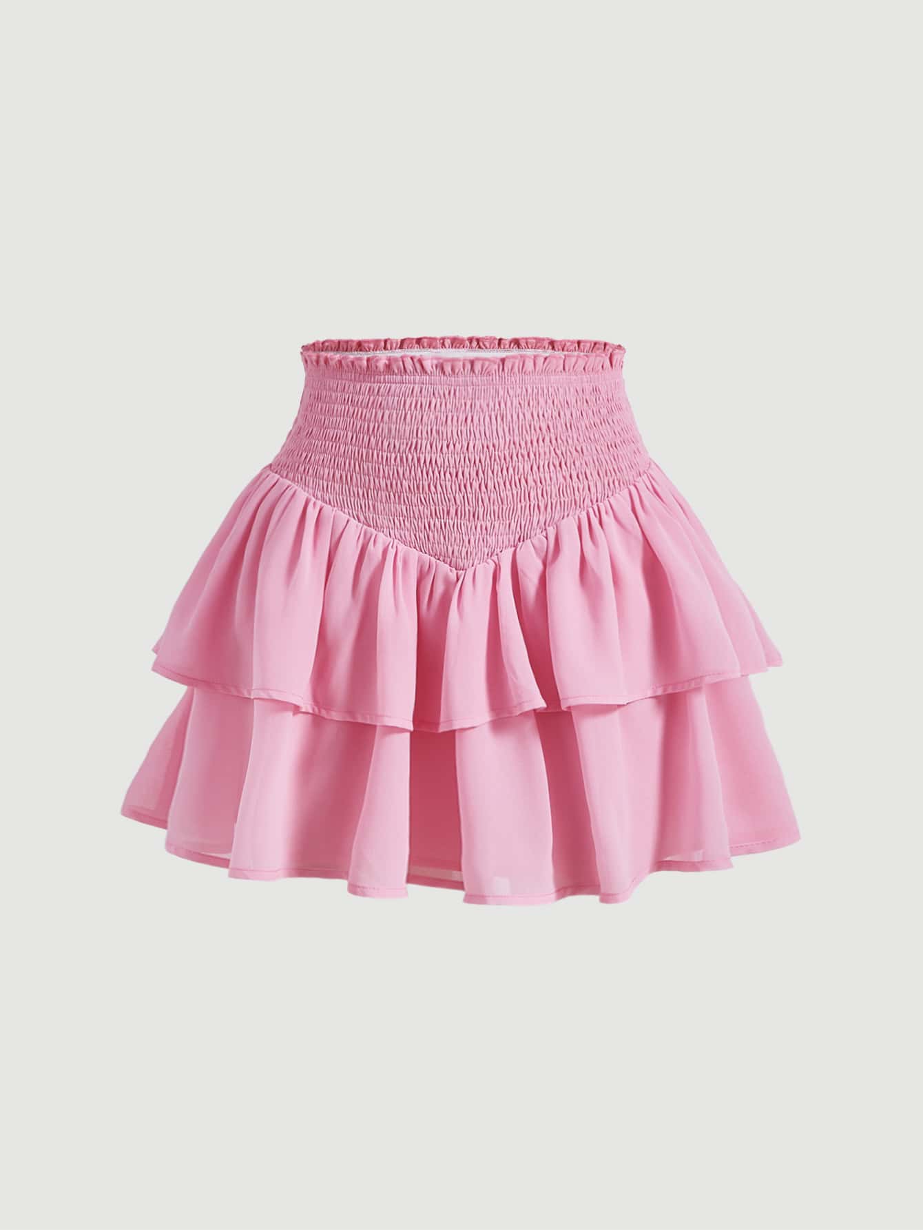 MOD | Asymmetrical Mini Skirt – Double Ruffle Layers, 100% Polyester 5