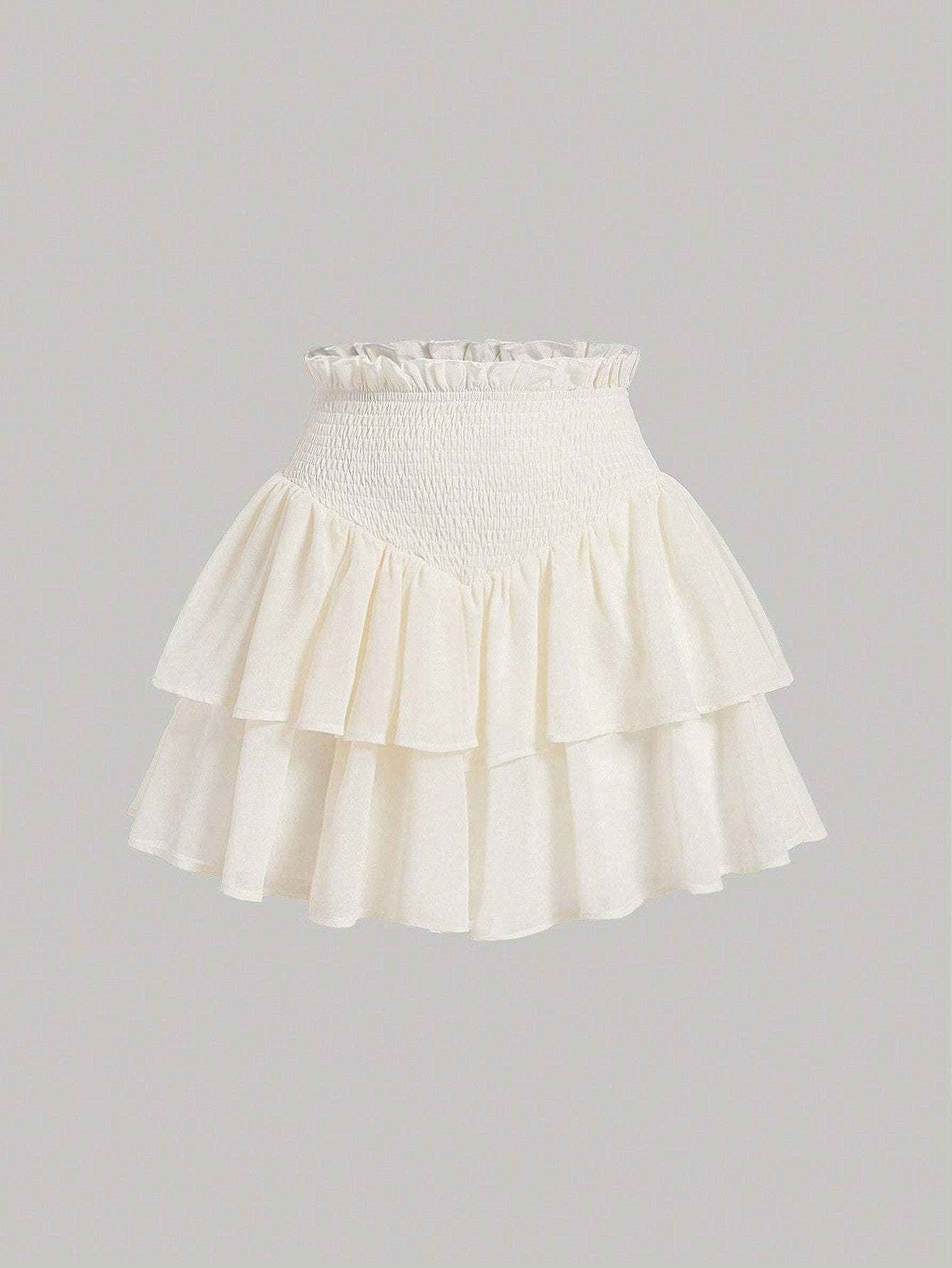 MOD | Asymmetrical Mini Skirt – Double Ruffle Layers, 100% Polyester 6