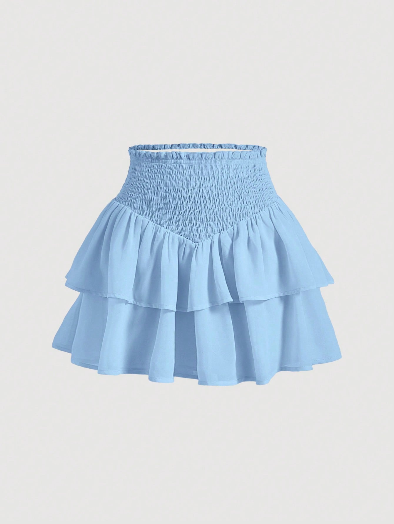 MOD | Asymmetrical Mini Skirt – Double Ruffle Layers, 100% Polyester 7