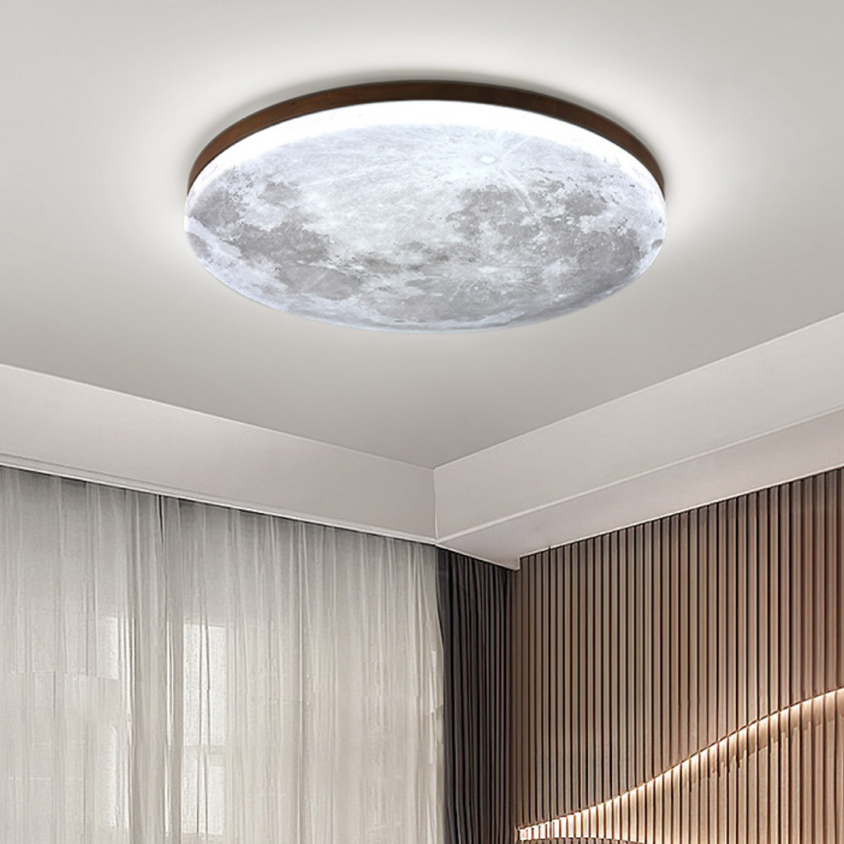 Round Disc Ceiling Light Acrylic & Metal | Tri-Colour Dimmable LED Panel | Soft Ambient Glow for Bedroom, Living & Dining Rooms 5