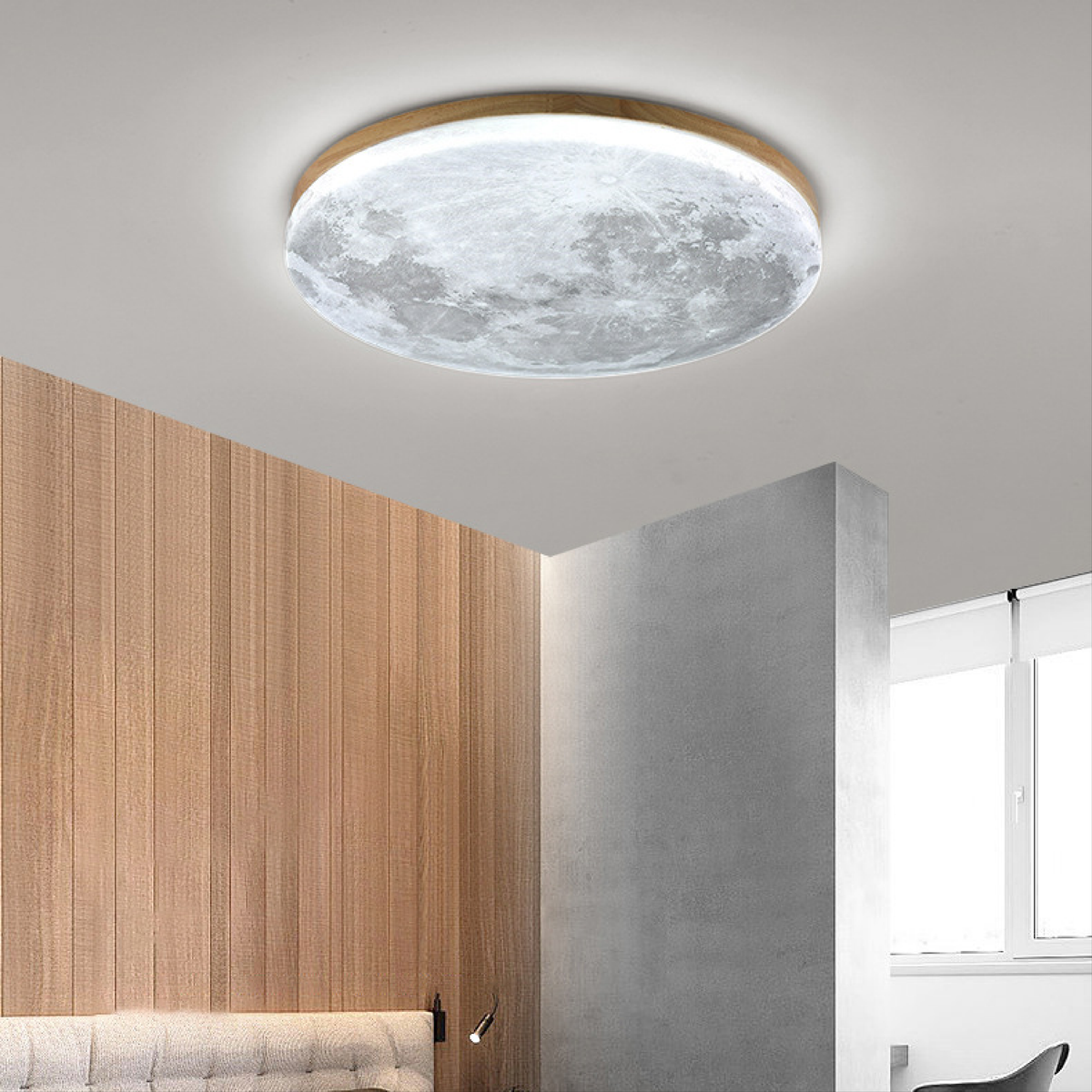 Round Disc Ceiling Light Acrylic & Metal | Tri-Colour Dimmable LED Panel | Soft Ambient Glow for Bedroom, Living & Dining Rooms 4