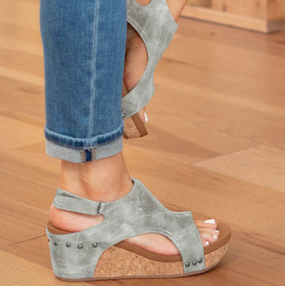 Madeline | Vegan Wedge Sandals for Women - Cushioned Sole with Cork Wedge 3