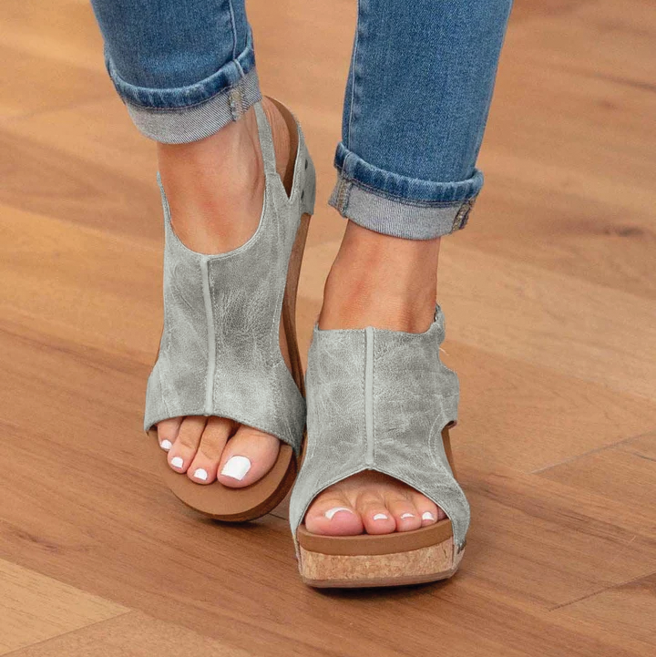 Madeline | Vegan Wedge Sandals for Women - Cushioned Sole with Cork Wedge 4