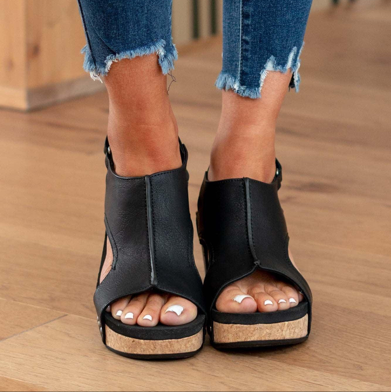 Madeline | Vegan Wedge Sandals for Women - Cushioned Sole with Cork Wedge 6