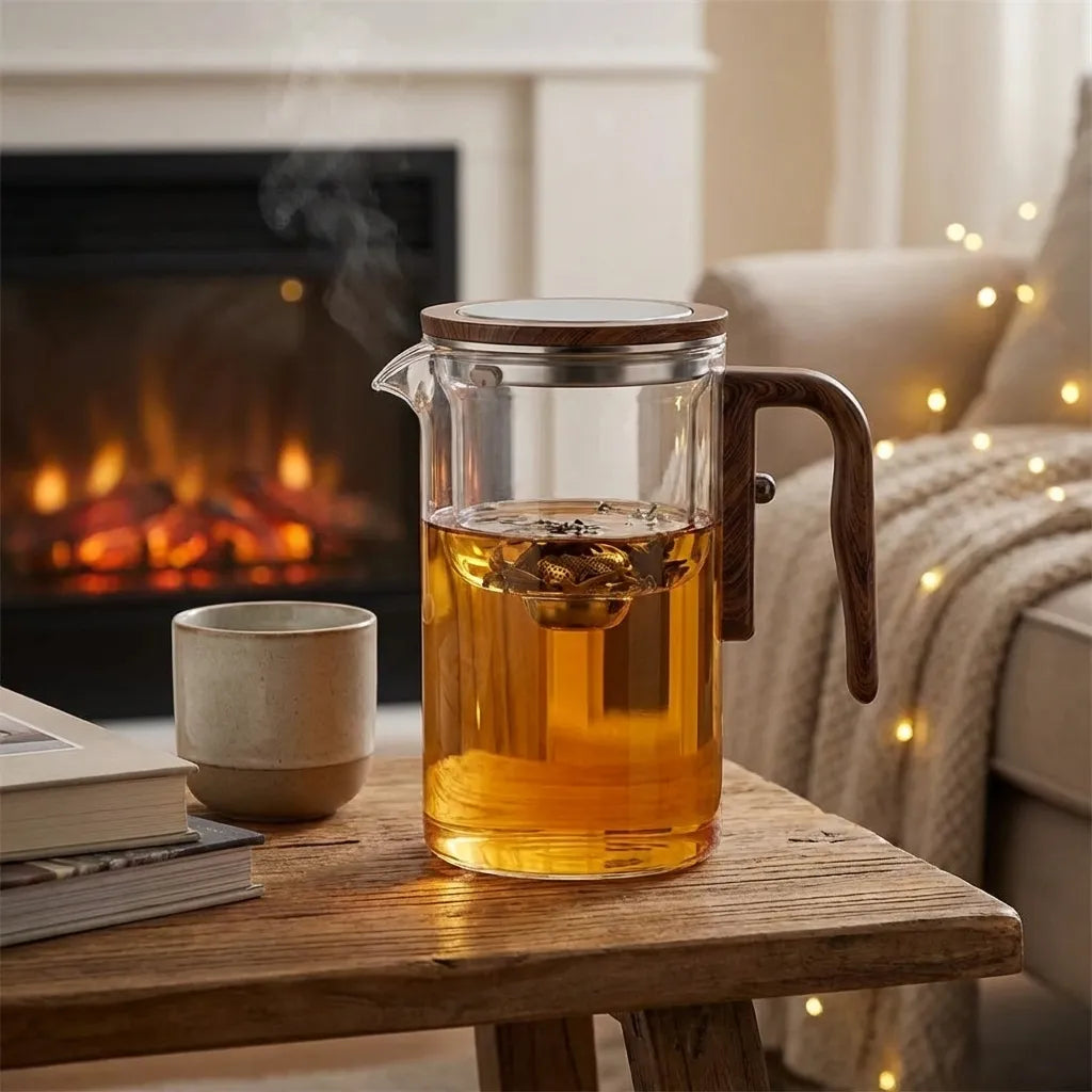 Magnetic Filtration Glass Teapot with Infuser | Heat-Resistant Design