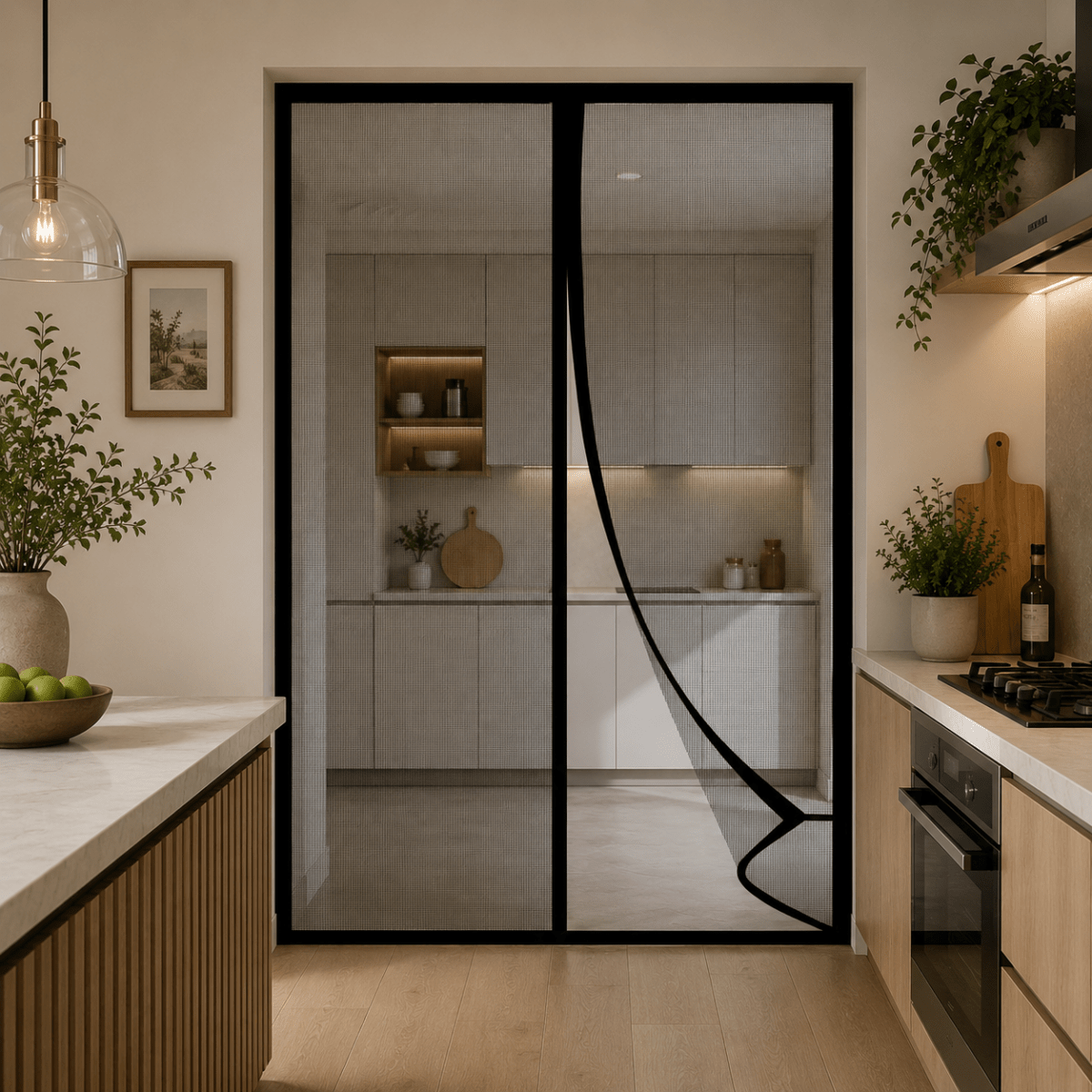 Magnetic Door Curtain – Breathable Mesh, Insect Protection for Balconies or Kitchens 1