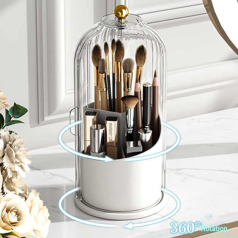 Makeup Organizer – 360° Rotation, Elegant Design for Vanity or Bathroom 0