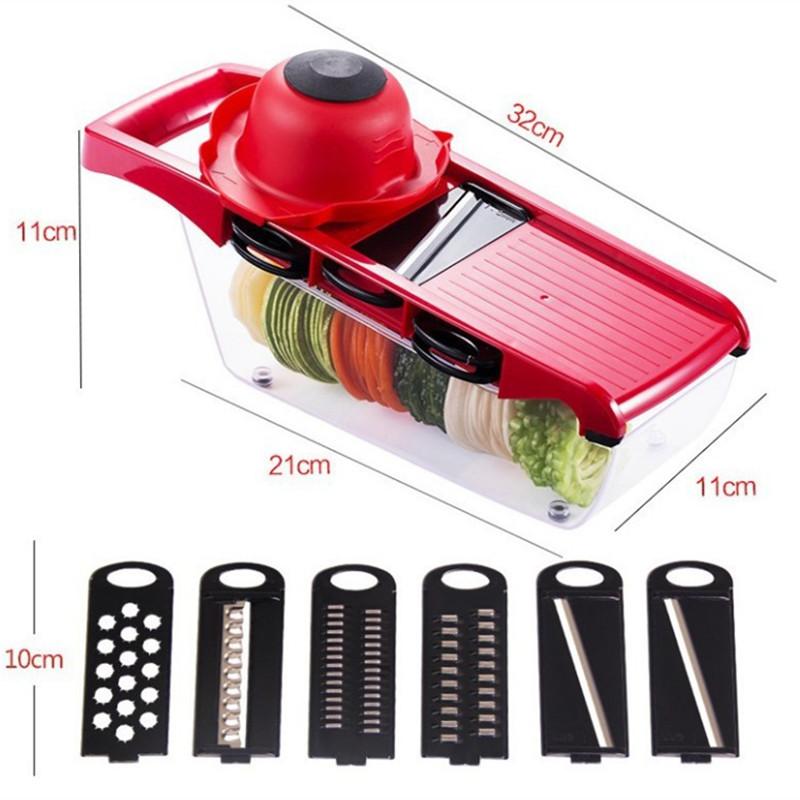 Mandoline Vegetable Slicer With Stainless Steel Blades 6