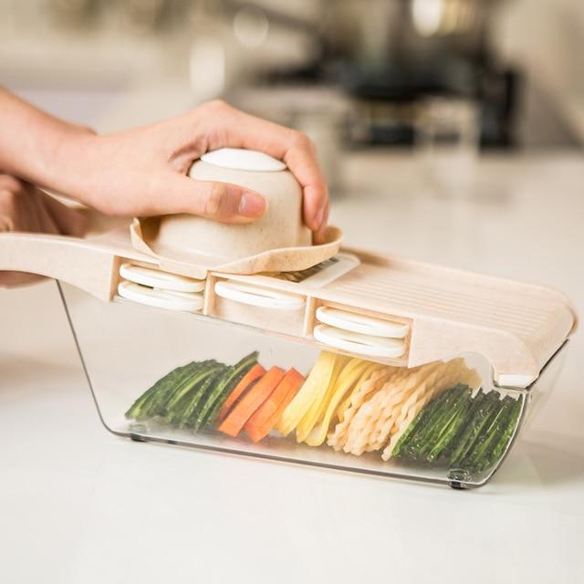 Mandoline Vegetable Slicer With Stainless Steel Blades 9