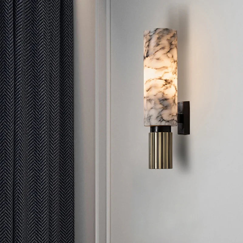 Marbellux | Elegant Natural Marble LED Wall Sconce Light