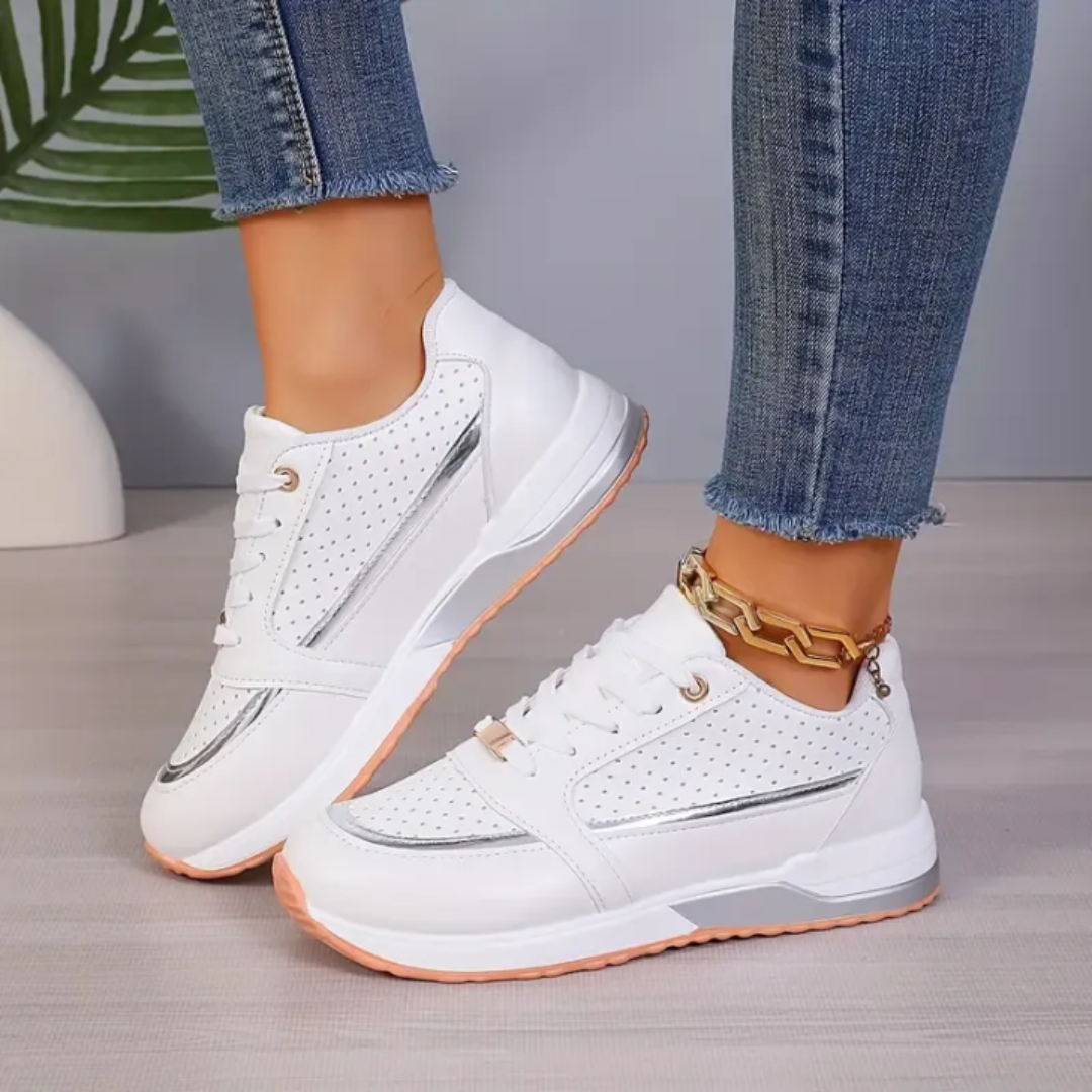 Margaret | Lace-Up Walking Trainers – Breathable Vegan Leather