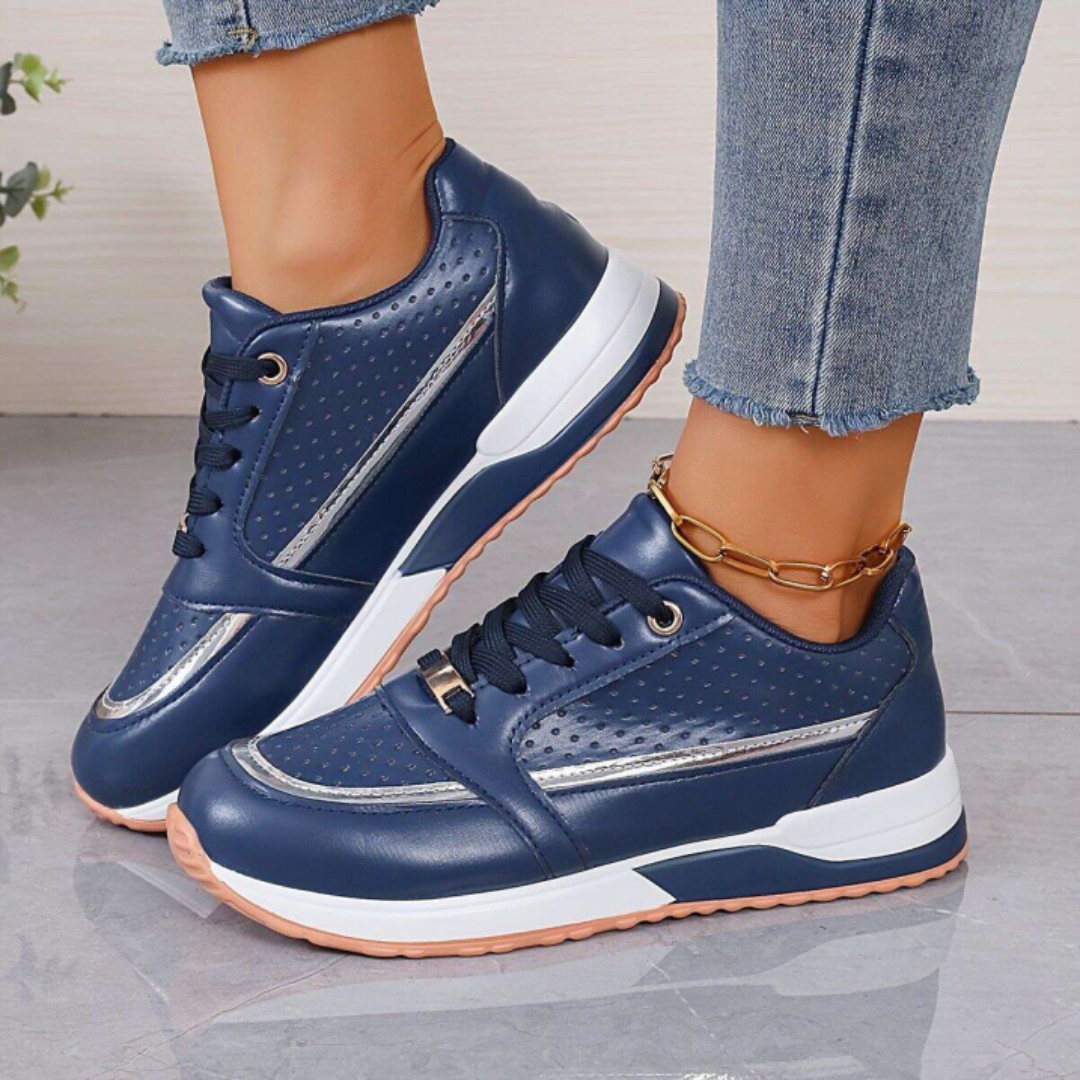 Margaret | Lace-Up Walking Trainers – Breathable Vegan Leather