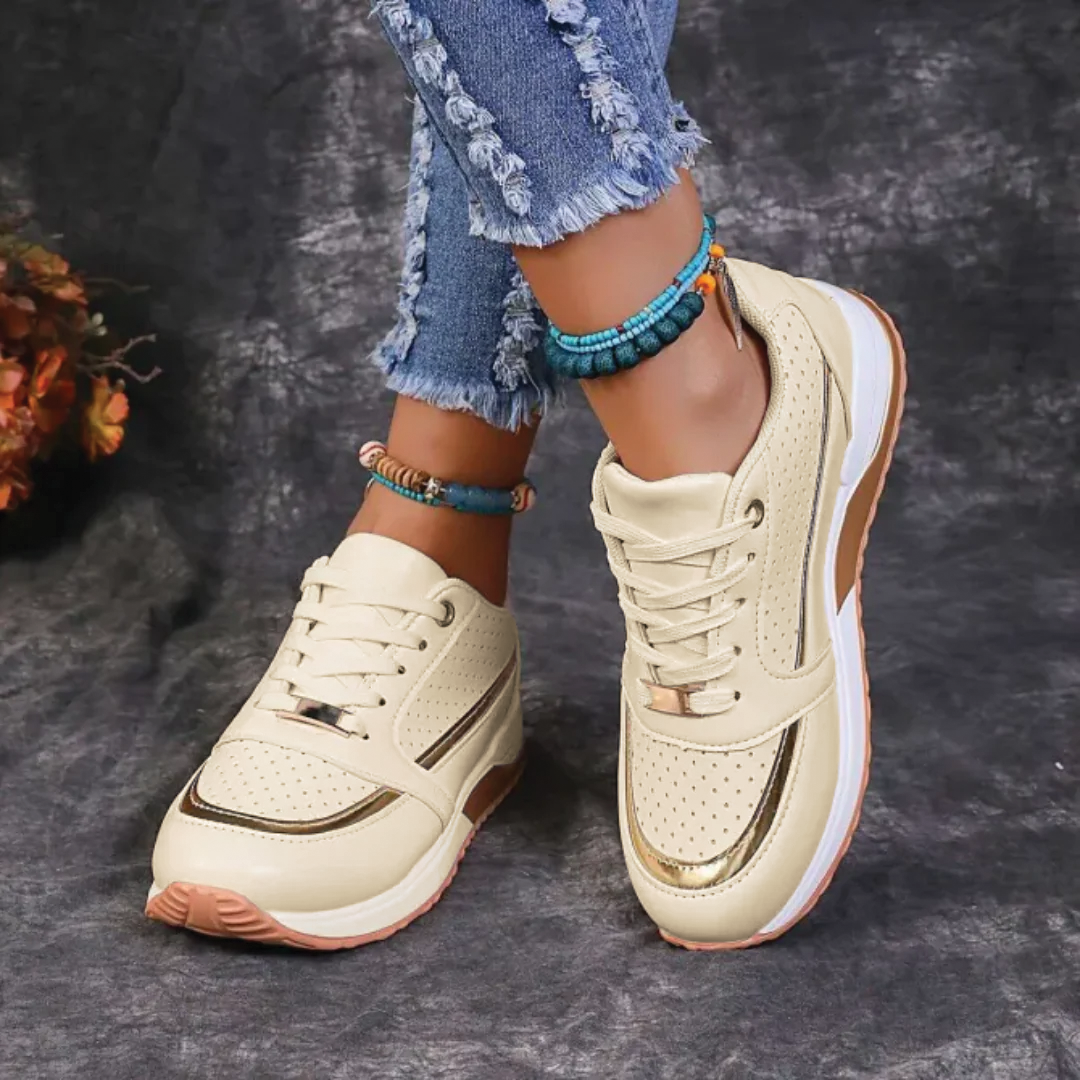 Margaret | Lace-Up Walking Trainers – Breathable Vegan Leather