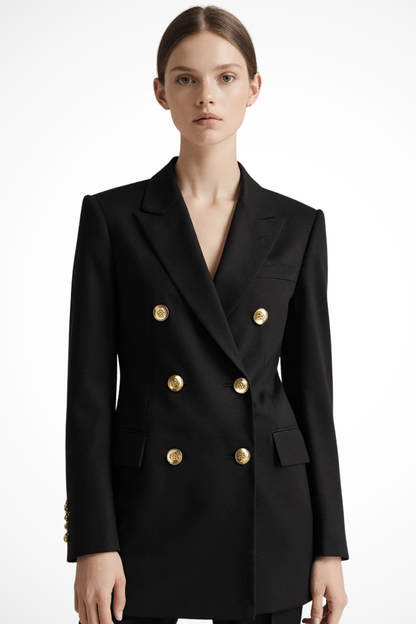 Marlen | Black Blazer for Women – Double Breasted Tailored Fit 0