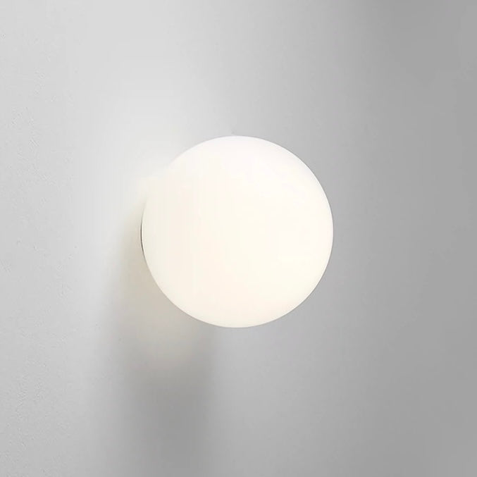 Modern Frosted Glass Globe LED Wall Sconce 1-Light Lasson Living