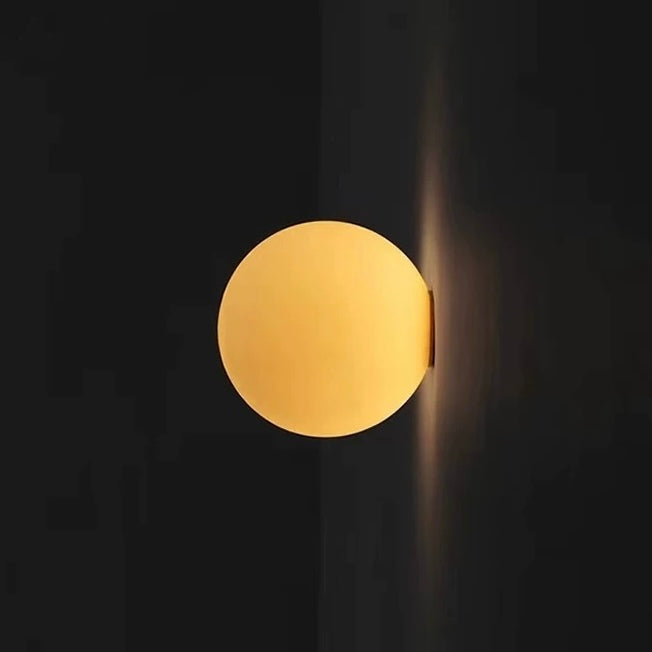 Modern Frosted Glass Globe LED Wall Sconce 1-Light Lasson Living