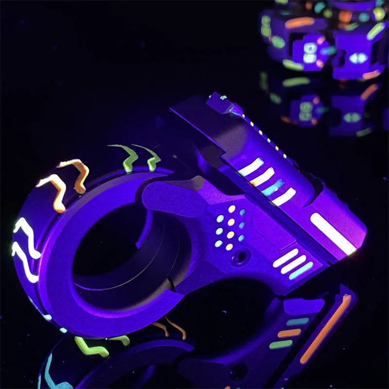 Mechanical Fidget Toy | Push Slider, Ratchet Ring & Loading Action | Pocket-Sized Stress Relief & Focus Hand Toy