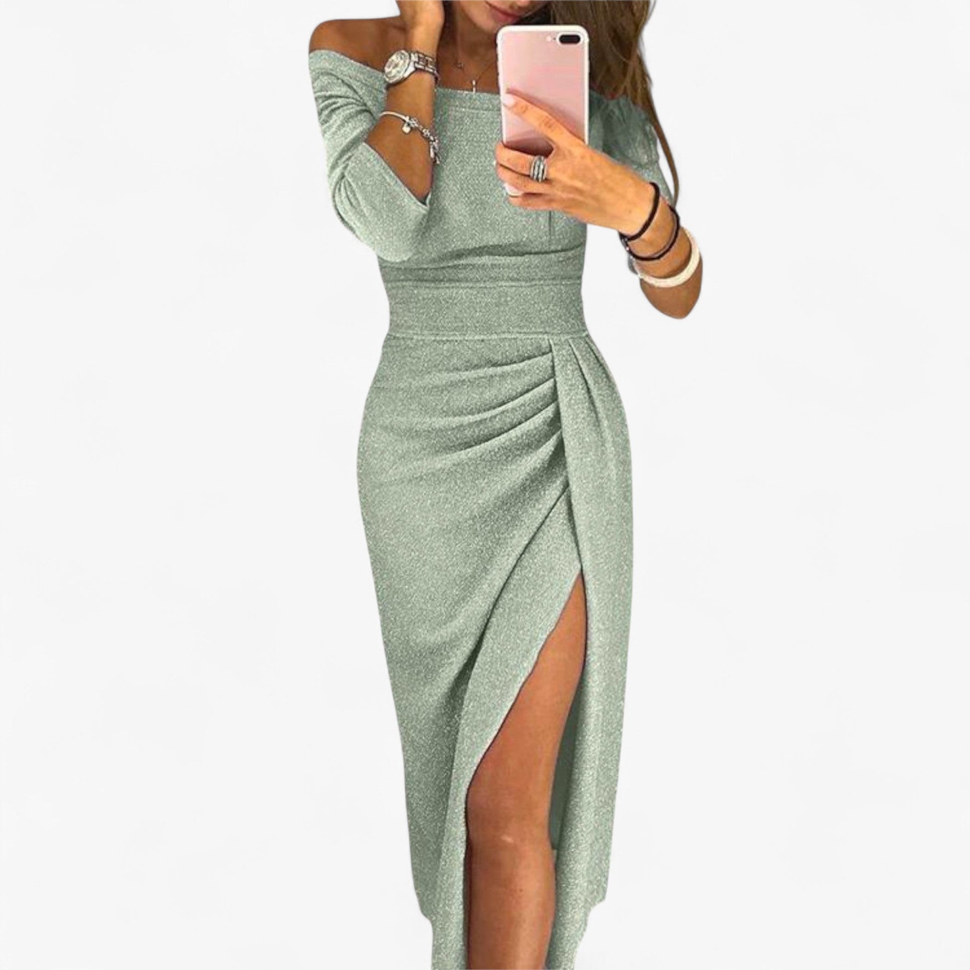 Mechi | Women's Off-Shoulder Cocktail Dress – Elegant Fit Design 1